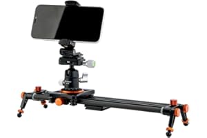 Fotopro Carbon Fiber Rail Rods for Smartphone, Video Camera Slider with 360 Degree Ball Head Phone Holder Loading up to 3.3 lbs 1.5Kgs