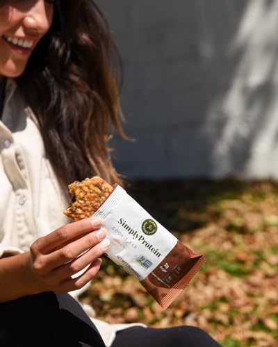SIMPLYPROTEIN PLANT BASED CHOCOLATE CHIP COOKIE BARS, PACK OF 8, LOW SUGAR, LOW CARB PROTEIN BAR LIGHT, SOFT-BAKED TEXTURE