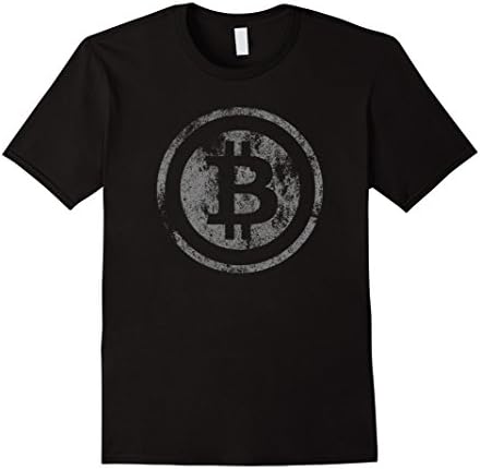 Men's Vintage Bitcoin Logo T-Shirt Medium Black