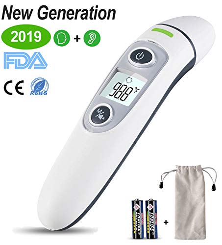New Generation Forehead and Ear Thermometer for Fever, Digital Medical Infrared Thermometer for Baby, Infants, Kids and Adults, Accurate Baby Clinical Body Fever Thermometers, CE and FDA Approved