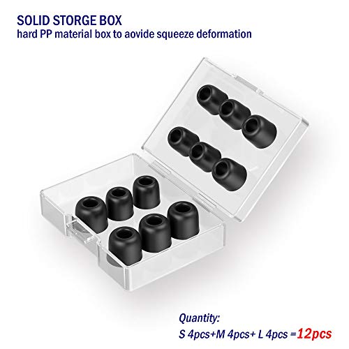 TENNMAK 12pcs Ultra Strong Earphone Memory Foam Eartips Tips Earpads Earbud Tips Mushroom Foam Tips Suit for 4.5-7mm Nozzle in-Ear Earphones with Storage Box (4.5mm-Small/Middle/Large) - Thumbnail 4