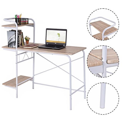 Computer Desk W/3-Tier Book Shelf Home Office Furniture Laptop Writing Desk New