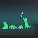 Marsway® 8 Pcs Cats Night Glow Sticker Luminous Removable Adhesive Kids Room Wall Decal