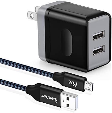 Micro USB Cable 15FT, Micro USB Wall Charger, iSeekerkit Extra Long Android Phone Charger with Dual Port Wall Charger 3.0A Portable Block Compatible for Samsung Galaxy S6 S7 Edge,PS4,Moto