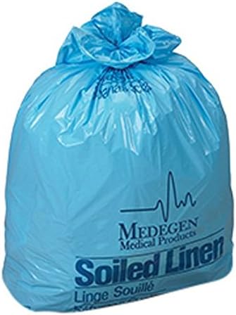 Medegen RC101 LLDPE"Recyclable Materials" Soiled Linen Bag, 1.30mil Gauge, Clear, 30.5" x 41" Size, Pack of 250