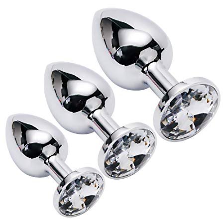 Lorelore Male Massage Anàl' Trainer Kit - B-u-t-t Pl'ugs - Beginner Starter Set - 3PCS Stainless Steel