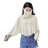 JINTN Sun Coats with The Dustproof Mask Women Anti-uv Sun Protection Neck Flap Cover Long Sleeve Driving Riding Beach Sunscreen Coat