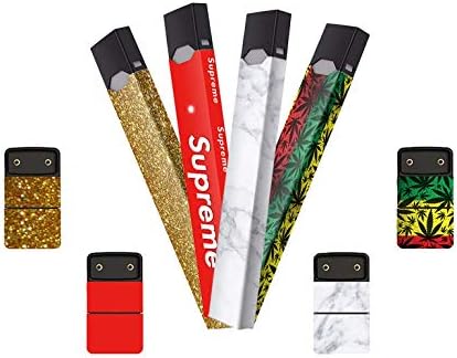 Juul Skin | 1 Pack of 4 Skins with Skin for Juul Charger | Juul Wrap | Juul Skin Wrap | Juul Charger Skin | Juul Marble Skin | Juul Supreme Skin| Juul Weed Skin | Juul Glitter Skin |