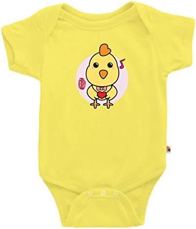 TeezBee Baby Year Of The Rooster Cute Chinese Zodiac Onesie 0-2 Months Baby Yellow