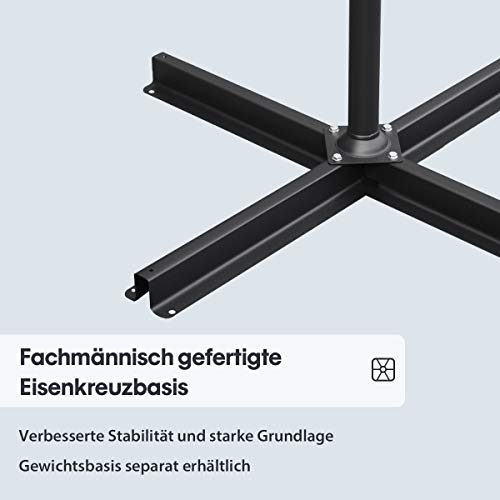Sekey® Ampelschirm 300 cm Sonnenschirm Gartenschirm Kurbelschirm mit Kurbelvorrichtung Sonnenschutz UV50+ – Bild 5