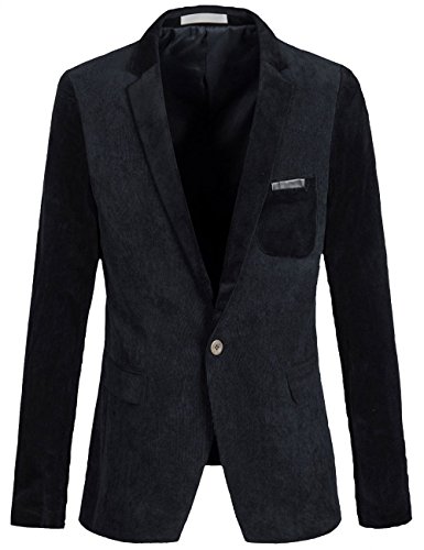 SSLR Men's Casual Slim Fit Corduroy Blazer Jacket