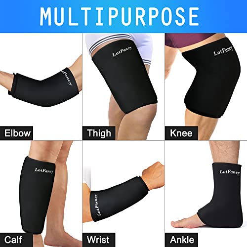 LotFancy Elbow Ice Compression Sleeve, Hot Cold Therapy for Tendonitis and Golfers Tennis Elbow, Reusable Gel Ice Pack Wrap Relieves Arm, Ankle, Wrist, Calf, Muscles, Joints Pain