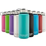 Simple Modern Vacuum Insulated Stainless Steel 32oz Water Bottle - Extra Flip Lid - Summit Wide Mouth Thermos - Double Walled Flask - Powder Coated Hydro Canteen