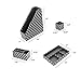 Gray Desk Sets and Accessories for Women - 4 Piece Set - Mail Sorter, Desk Organizer Tray, Pen Cup, Magazine File Holder - Girly Desk Accessories