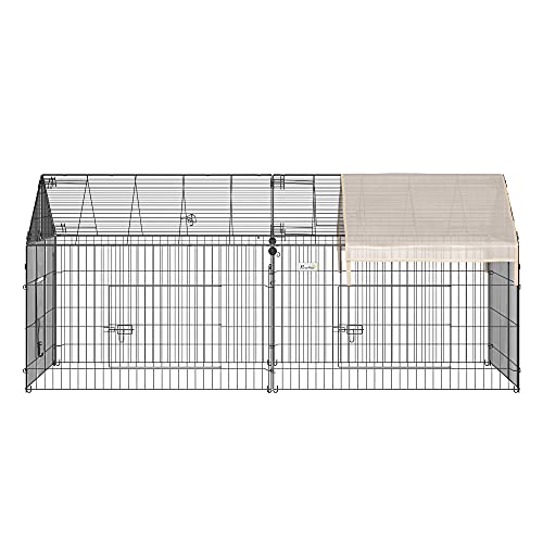 PawHut Catio Metal Chicken Coop, 86.5" x 40.5" Portable Small Animal
