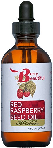 Red Raspberry Seed Oil - 4 Fl Oz (120 mL) in Glass Bottle w/ Dropper - Cold Pressed by Berry Beautiful from locally grown Raspberries - 100% Pure & Unrefined