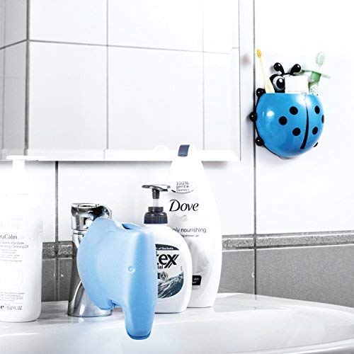 Cute Elephant Tub Spout Cover + Free Kids Toothbrush Holder – Safe Bath Spout Cover for Kids – Bath Tub Faucet Cover for Babies and Young Kids with Bonus Baby Toothbrush Holder