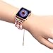 Apple Watch Band,Ezzdo Decorated Handmade Jewelry Faux Pearl Luxury Bracelet Rose Gold Elastic Stretch Replacement Strap + Frame for Women iWatch 38mm 42mm Series 3 2 1 (Pink Jewelry, 38mm)