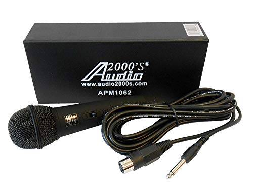 Audio2000'S APM1062 Unidirectional Dynamic Microphone with Microphone Cable, Built-in Acoustic Pop Filter, Rugged Construction, and Steel Mesh Grill