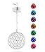 Hoont Outdoor Hanging Decorative Sparkling Crystals Gazing Ball with Solar Powered Color Changing LED Light – 6 Inch Diameter