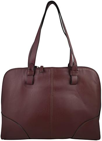 Sorella Elegant Work Tote, Business Women's Laptop Tote Bag With Padded Compartment For Computer Up To 14.5" - Red