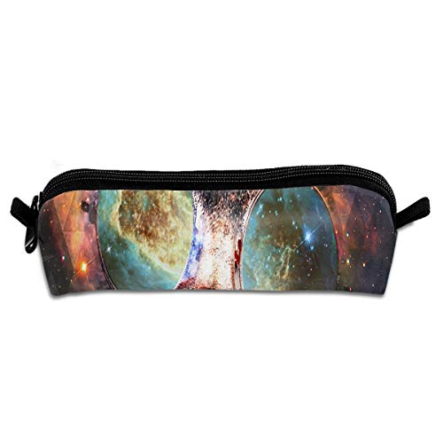 Pencil Case Illustration Cat Galaxy Planet Glasses Marvellous Stationery Case for Children Thanksgiving Day Gift