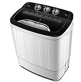 Portable Washing Machine TG23 - Twin Tub Washer Machine with Wash and Spin Cycle Compartments by ThinkGizmos (Trademark Protected)