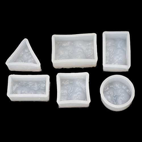 DDARK 6Pcs Silicone Resin Water Wave Pendant Mold Casting Mould Jewelry Making DIY