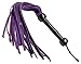 Soft Suede Genuine Leather Equestrian Horse Sport Flogger and Whips With Braided Handle Floggers Purple