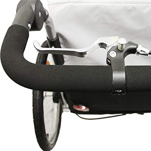 Clevr Deluxe 3-in-1 Double 2 Seat Bicycle Bike Trailer Jogger Stroller for Kids Children | Foldable w/Pivot Front Wheel, Red - Thumbnail 3
