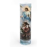 THE SAINTS COLLECTION Guardian Angel, LED Flameless Devotional Prayer Candle