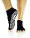 GoGIRL! GEAR Yoga Socks Toeless with Non Slip Grips Pilates Barre for Women Comfy Cozy (Cotton, 2pr, Black)