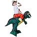 Spooktacular Creations Inflatable Dinosaur Costume Riding a T-REX Air Blow-up Deluxe Halloween Costume (Dinosaur Child)