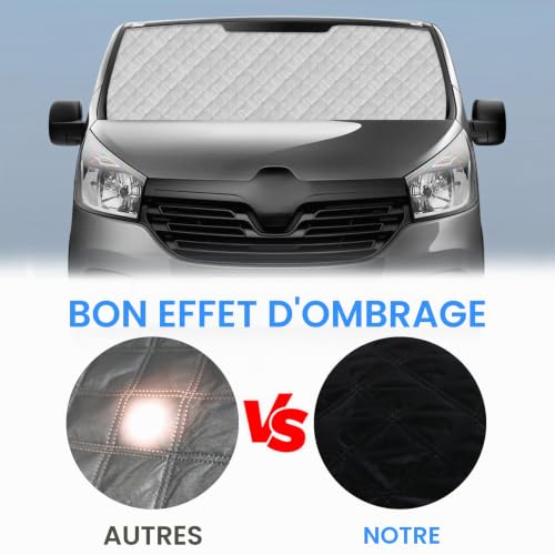 Car Windshield Sun Visor Compatible with 2001-2014 Renault Trafic LWB, 8 Pack Foldable Car Interior Sun Shades, Internal Thermal Mats with Storage Bag