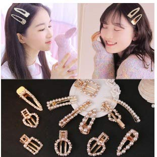 Buy Lilu Jewels Diamond Pearl Hairpin Side Clip Word Hair Clip