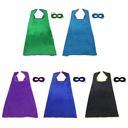 5 PCS Kids Capes and Mask Party Decoration Role Cosplay Costumes like Superhero Style