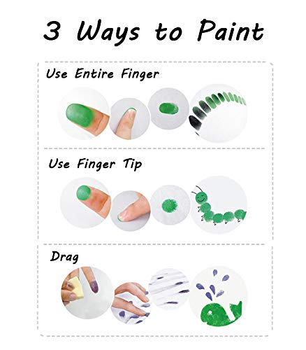 Aphlos Craft Ink Pad Stamps DIY Color, 36 Colors Rainbow Finger Ink Pad for Kids Finger-Print Drawing, Small Rubber Stamp - Thumbnail 6