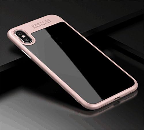 Auto Focus iPhone X case iPhone 10 TPU+PC silicone hard clear back (Pink)