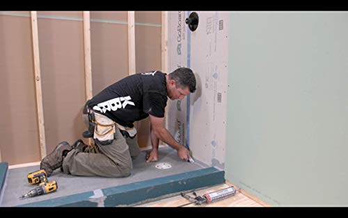 Backer Board Shower Wall Kit - Shower Surround Walls - 100% Waterproof GoBoard Install Kit (8 Sheets Covers 120SF, 6 Tubes Marine Grade ShowerSeal Polyurethane Sealant, 2.5lb. Screws)