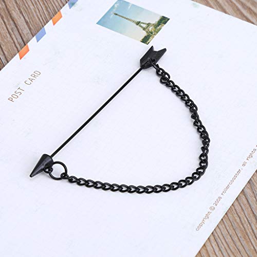 BYNNIX Men Arrow with Long Chain Tuxedo Lapel Pin Brooch Boutonniere for Suits Corsage