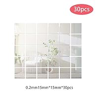 Eccoo House 30 PCS Square Mirror Sheets Flexible Mirror Wall Stickers Self Adhesive Plastic Mirror Tiles for Home Wall Decor