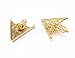 yueton 3 Pairs Golden Bronze Copper Metal Triangle Brooch, Collar Pins Decoration Parts