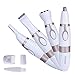 Nose Hair Trimmer for Men Women，Gospire 4 in 1 Eyebrow Sideburns Ear and Nose Hair Trimmer Waterproof Double-Edge Stainless Steel Blades Battery Operated Grooming Kit (White)