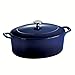 Tramontina Bestow Enameled Cast Iron Oval Dutch Oven Pot with Lid, Large 7-quart, Blue
