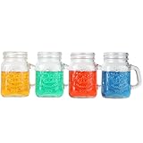 Lily's Home Mini Mason Jar Shot Glasses With Handles, Just Like the Real Deal Except Smaller, A Funny Gift and Conversation Piece at BBQs and Parties, Clear (3.25