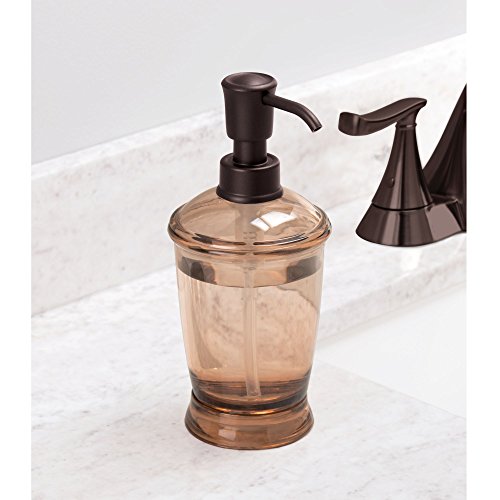 mDesign Bath Accessory Set, Soap Dispenser Pump, Toothbrush Holder, Tumbler, Soap Dish - 4 Pieces, Sand