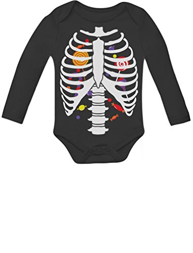 Sweet Candy Skeleton Rib-cage X-Ray Halloween Costume Baby Long Sleeve Bodysuit