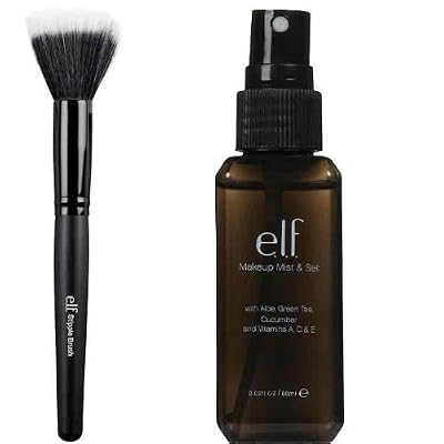 Elf Makeup Mist and Set, Clear, 2.02 Ounce and Stipple Brush