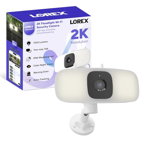 Lorex Connect (New App) | 2K Floodlight Wi-Fi Outdoor Security Camera at Amazon