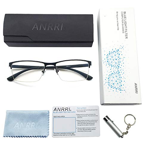 5 ANRRI+Computer+Eyestrain+Semi+Rimless+Eyeglasses